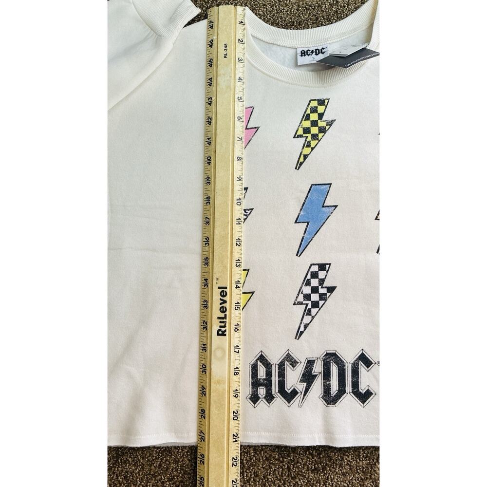 AC/DC Grayson Threads Lightning Bolt Cropped Sweatshirt NWT Women’s S - Picture 7 of 7